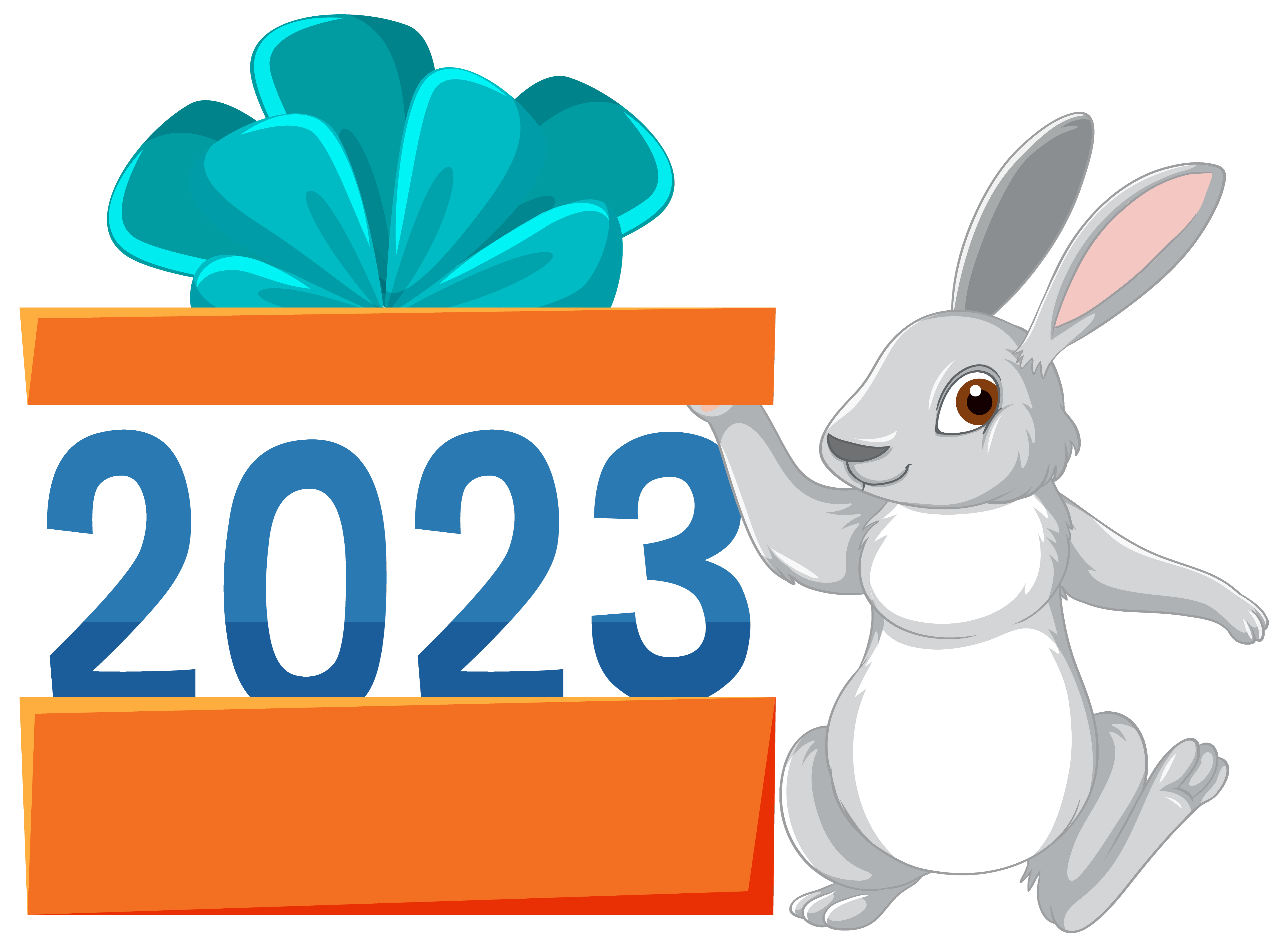 Кролик символ 2023 года рисунок